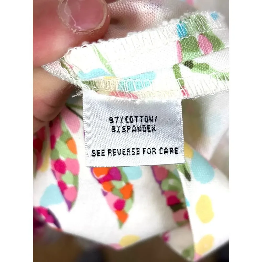 Talbots Womens 4 Petite White Pink Floral Pocket Tropical Stretch Mini Skirt NEW